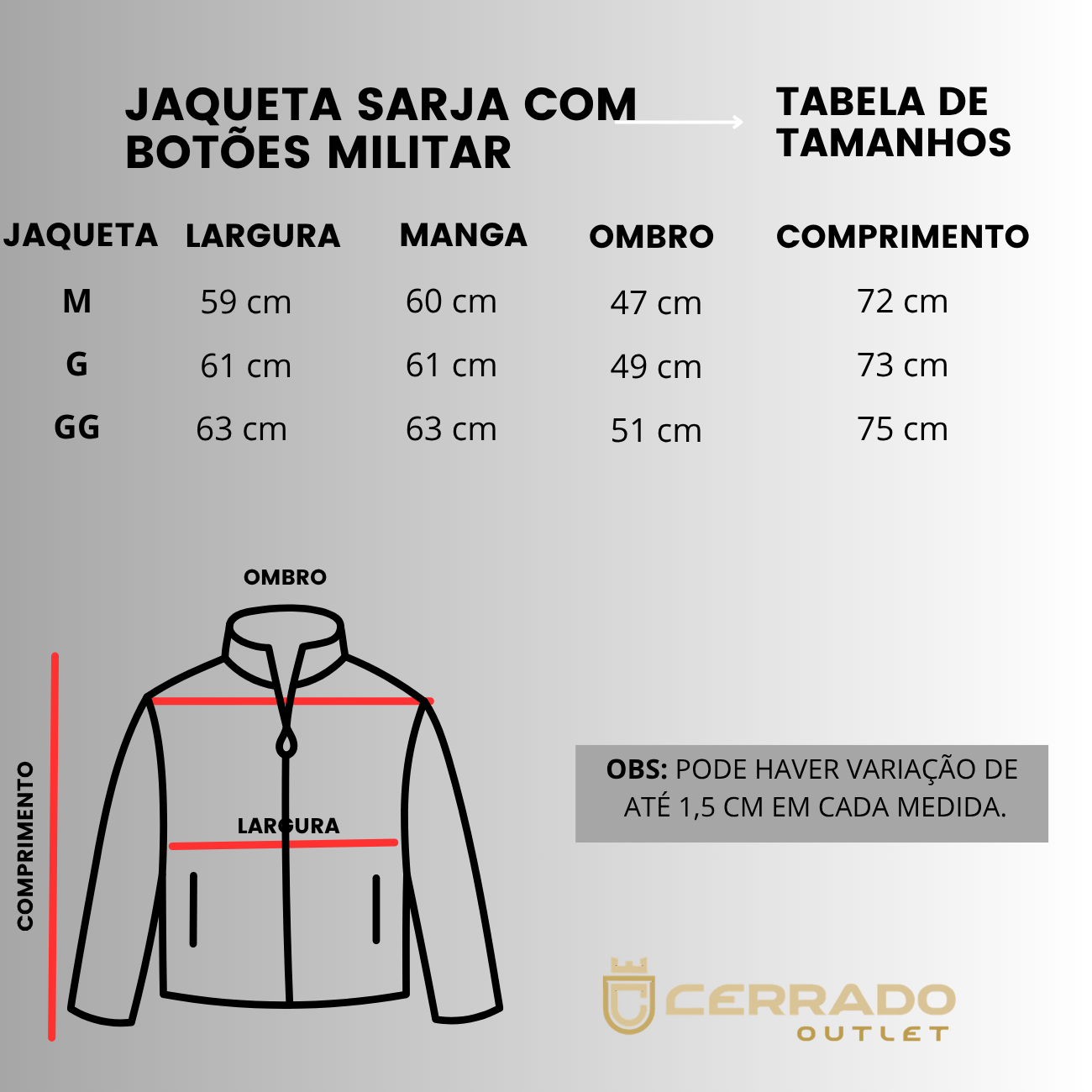 JAQUETA SARJA BOT&Otilde;ES